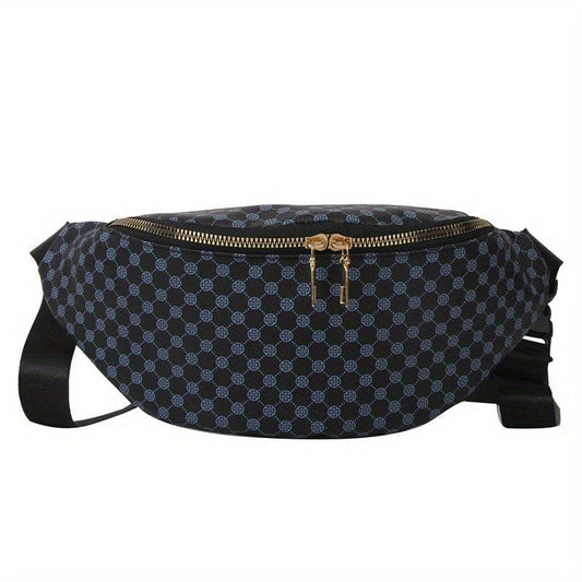 Vintage Geometric Print Chest Bag Retro Crossbody Bag Women's Casual Sling Purse