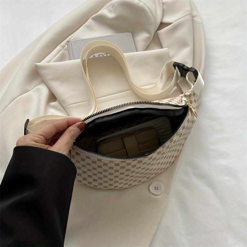 Vintage Geometric Print Chest Bag Retro Crossbody Bag Women's Casual Sling Purse