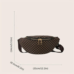 Vintage Geometric Print Chest Bag Retro Crossbody Bag Women's Casual Sling Purse