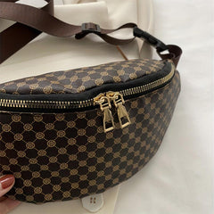 Vintage Geometric Print Chest Bag Retro Crossbody Bag Women's Casual Sling Purse