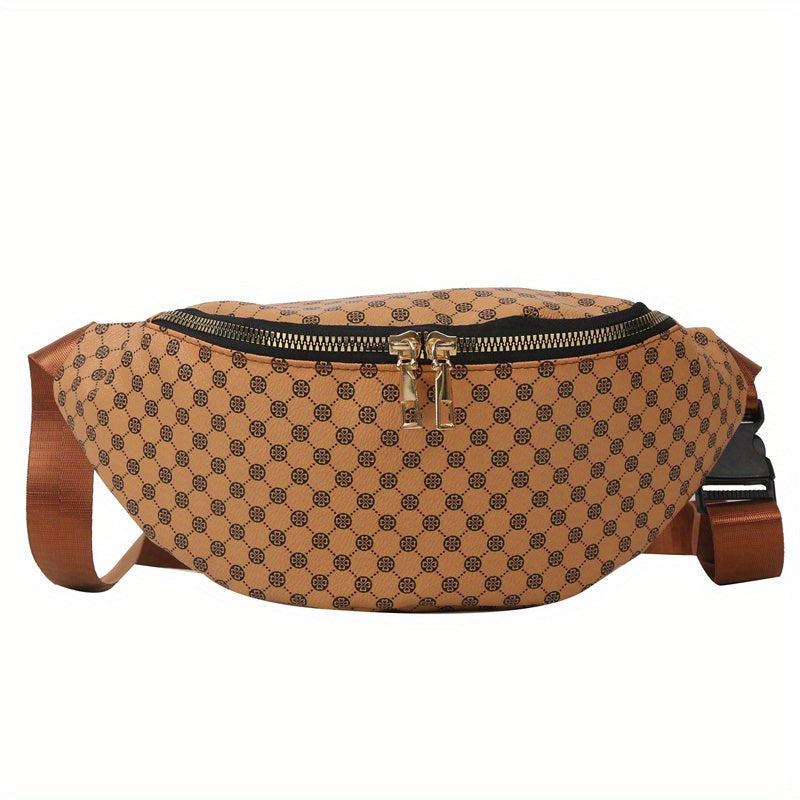 Vintage Geometric Print Chest Bag Retro Crossbody Bag Women's Casual Sling Purse