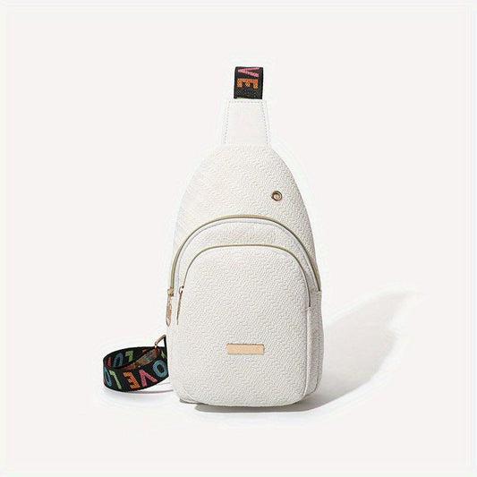 Wide Strap Casual Chest Bag PU Leather Outdoor Sling Bag