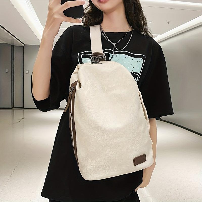 Vintage PU Leather Chest Bag Anti theft Crossbody Bag