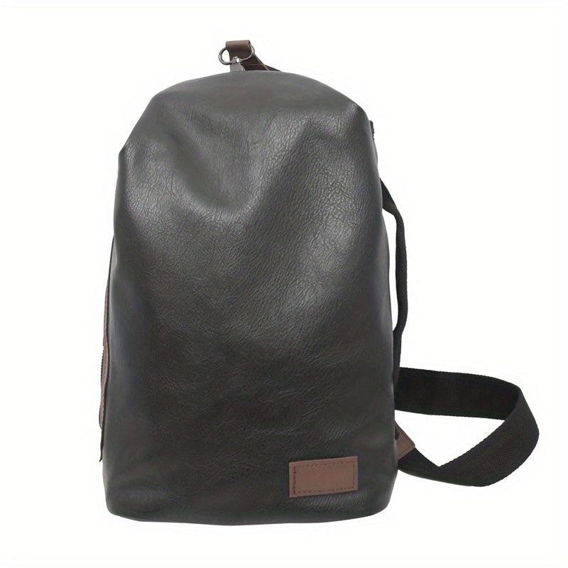 Vintage PU Leather Chest Bag Anti theft Crossbody Bag