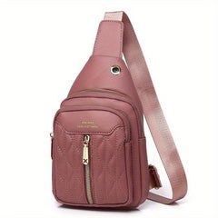 Embroidered Geometric Pattern Chest Bag for Women