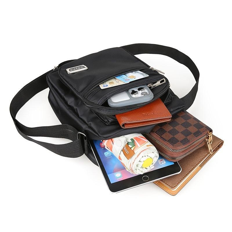 Men's Large Capacity Nylon Messenger Bag with Shoulder Strap