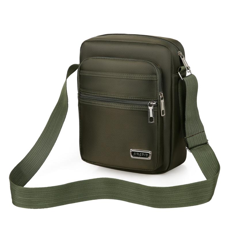 Men's Large Capacity Nylon Messenger Bag with Shoulder Strap