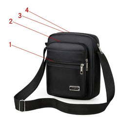 Men's Large Capacity Nylon Messenger Bag with Shoulder Strap