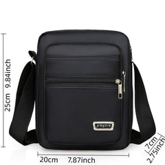 Men's Large Capacity Nylon Messenger Bag with Shoulder Strap