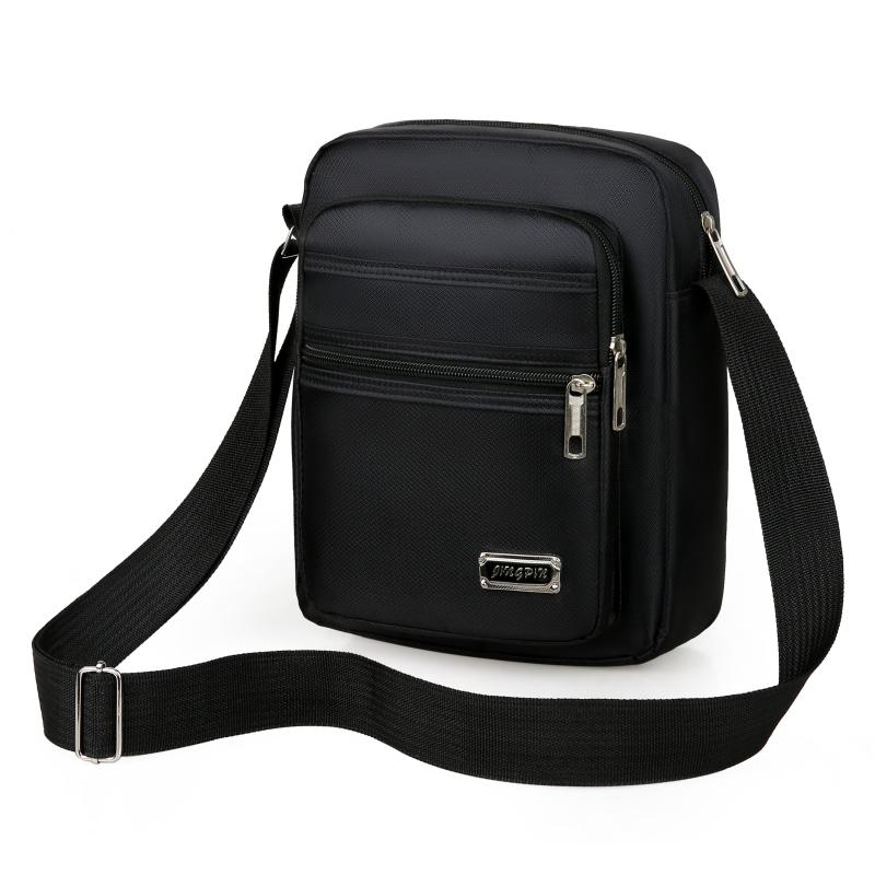 Men's Large Capacity Nylon Messenger Bag with Shoulder Strap