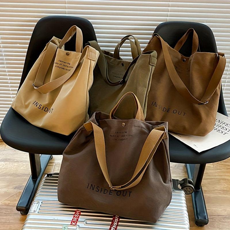 Casual Large Shoulder Bag Alphabet Print Handbag