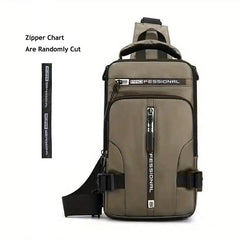Men's Rucksack Messenger Shoulder Bag USB Travel Backpack Chest Bag