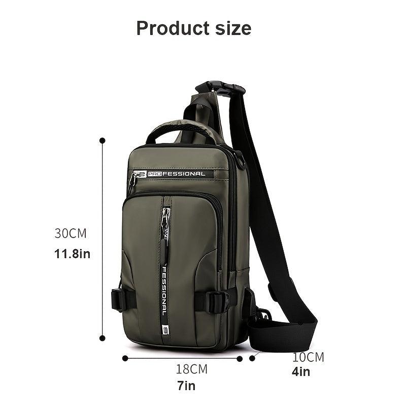 Men's Rucksack Messenger Shoulder Bag USB Travel Backpack Chest Bag
