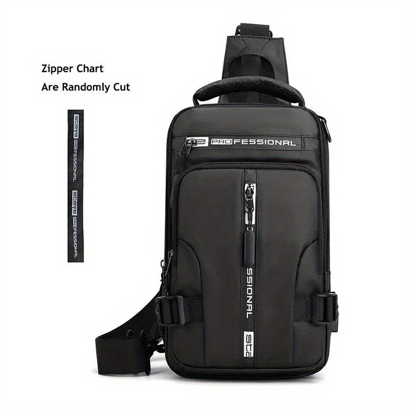 Men's Rucksack Messenger Shoulder Bag USB Travel Backpack Chest Bag