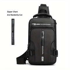 Men's Rucksack Messenger Shoulder Bag USB Travel Backpack Chest Bag