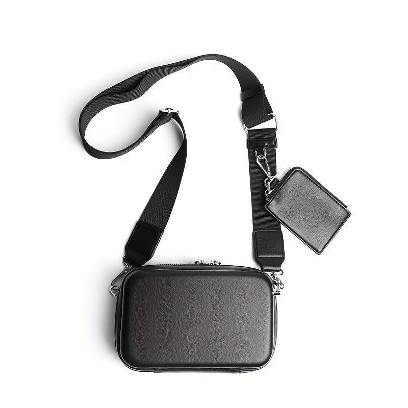 Men's Casual Crossbody Bag Messenger Bag Small Square Shoulder Bag