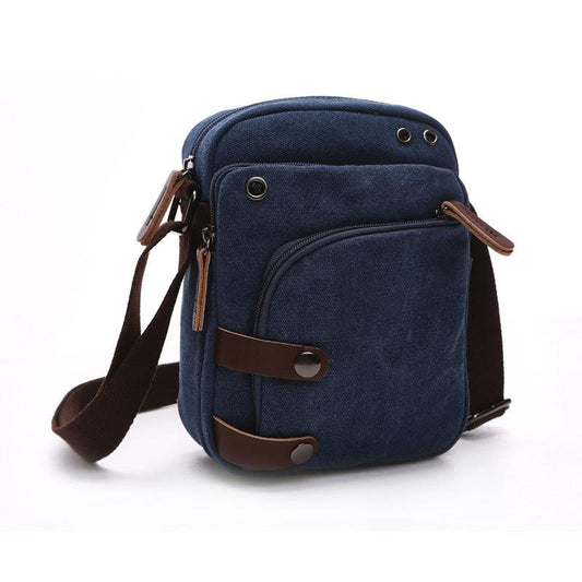 Men's Classic Solid Canvas Shoulder Bag