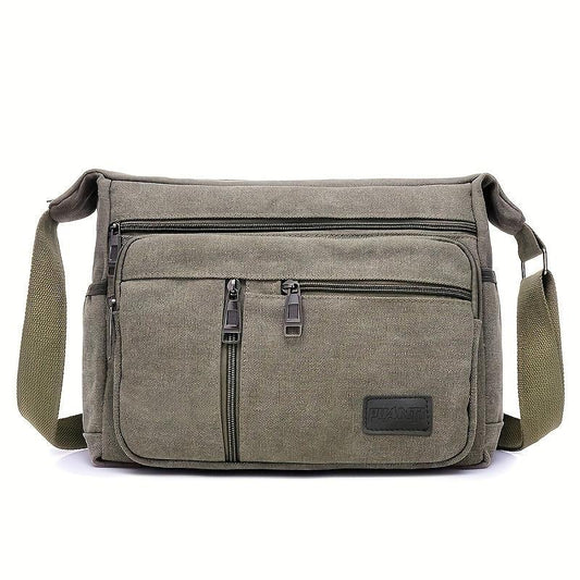 Men's Casual Canvas Shoulder Bag Messenger Bag Large Capacity