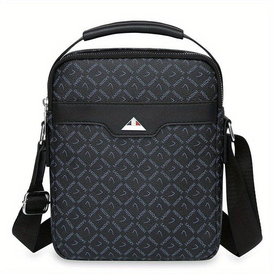 Men's Casual PU Leather Print Crossbody Bag Handbags