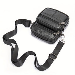 Men's Leather Waist Bag Shoulder Messenger Business Briefcase