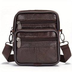 Men's Leather Waist Bag Shoulder Messenger Business Briefcase