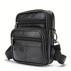 Men's Leather Waist Bag Shoulder Messenger Business Briefcase