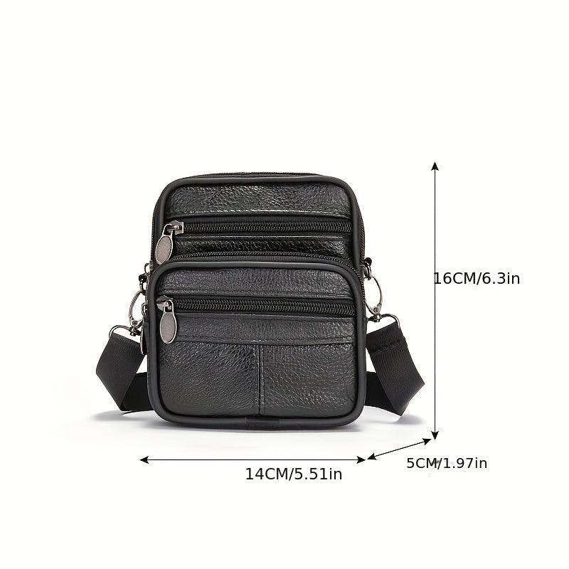 Men's Leather Waist Bag Shoulder Messenger Business Briefcase