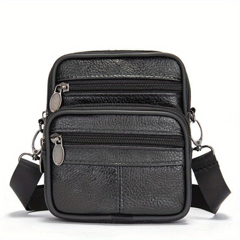 Men's Leather Waist Bag Shoulder Messenger Business Briefcase