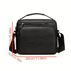 Men's Leather Crossbody Bag Large Capacity Satchel Shoulder Bag