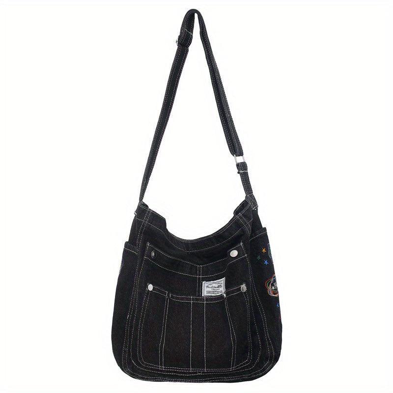 Y2K Denim Hobo Crossbody Bag For Men