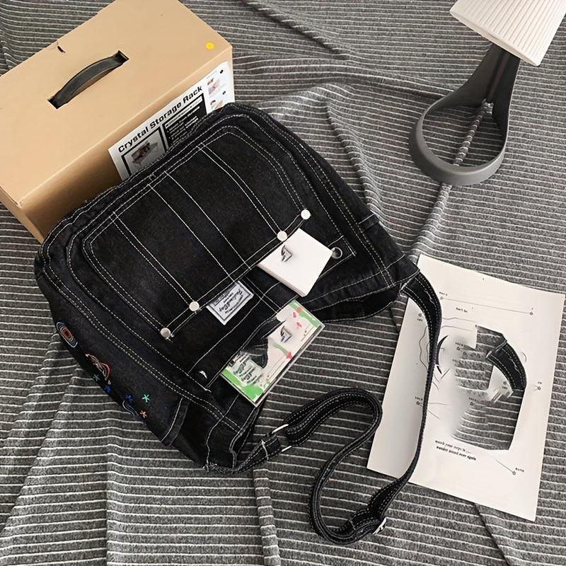 Y2K Denim Hobo Crossbody Bag For Men