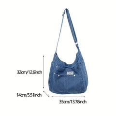 Y2K Denim Hobo Crossbody Bag For Men