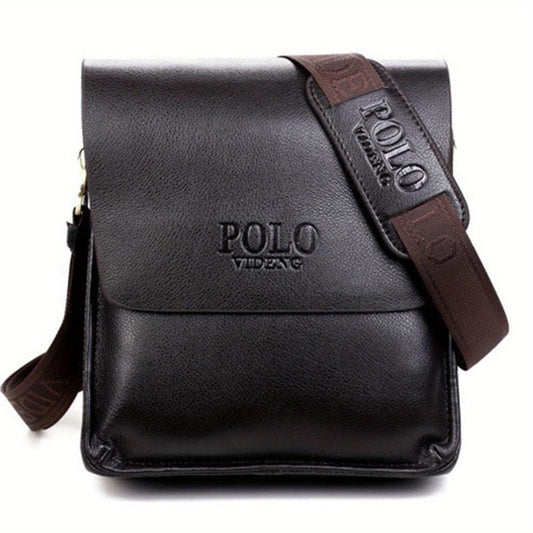 Men's Leather Crossbody Bag Vertical Shoulder Bag Briefcase