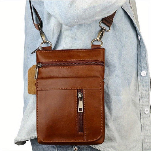 Vintage Leather Messenger Bag Crossbody Shoulder Bag