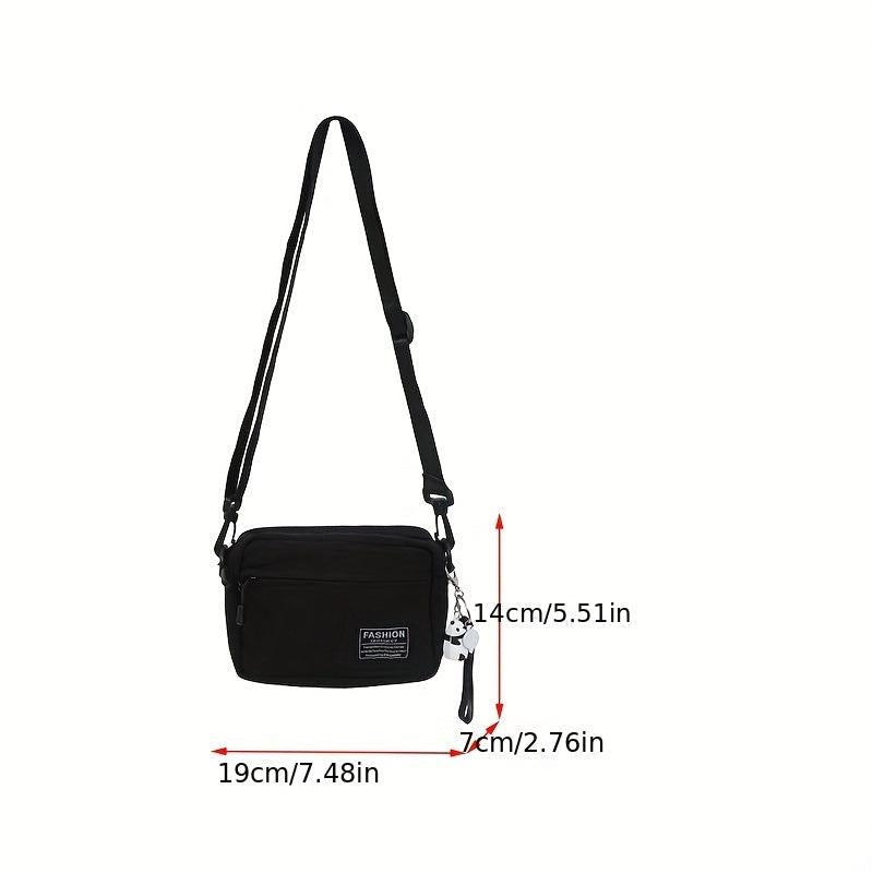 Men's Canvas Messenger Bag with Pendant
