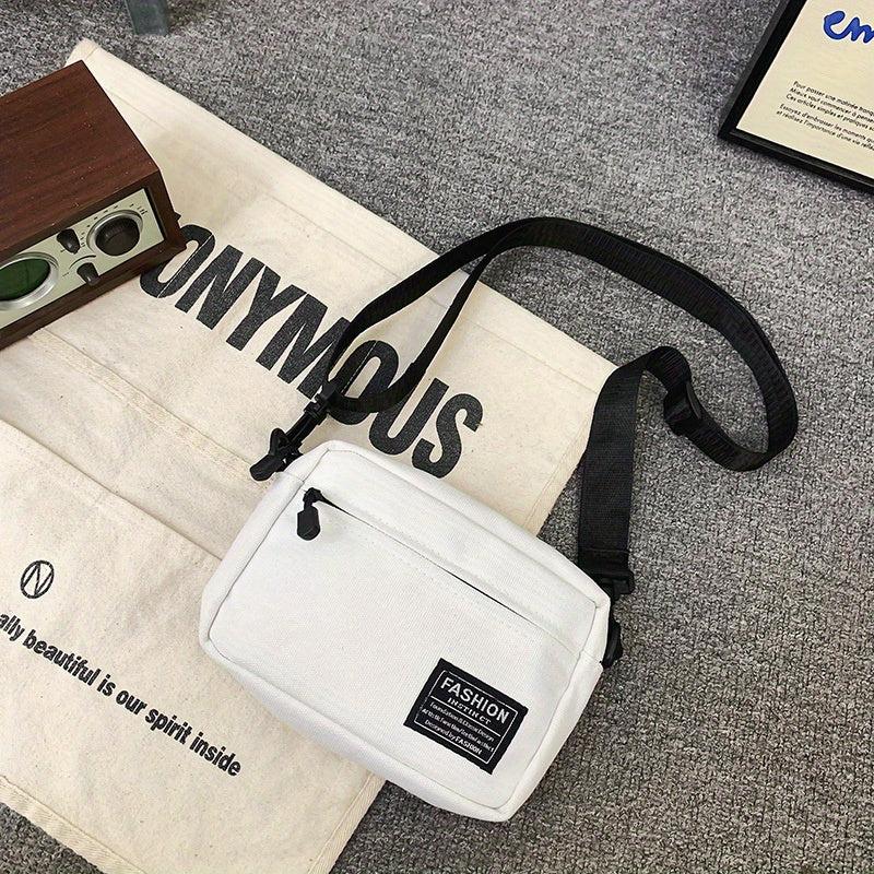 Men's Canvas Messenger Bag with Pendant