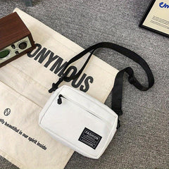 Men's Canvas Messenger Bag with Pendant