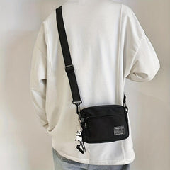 Men's Canvas Messenger Bag with Pendant