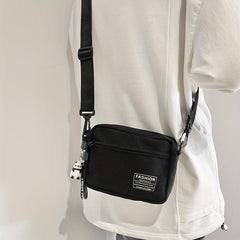 Men's Canvas Messenger Bag with Pendant