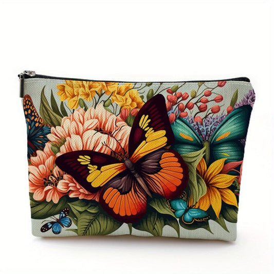 Travel Makeup Bag Cosmetic Bag Small Pouch Butterfly Print Gift For Women