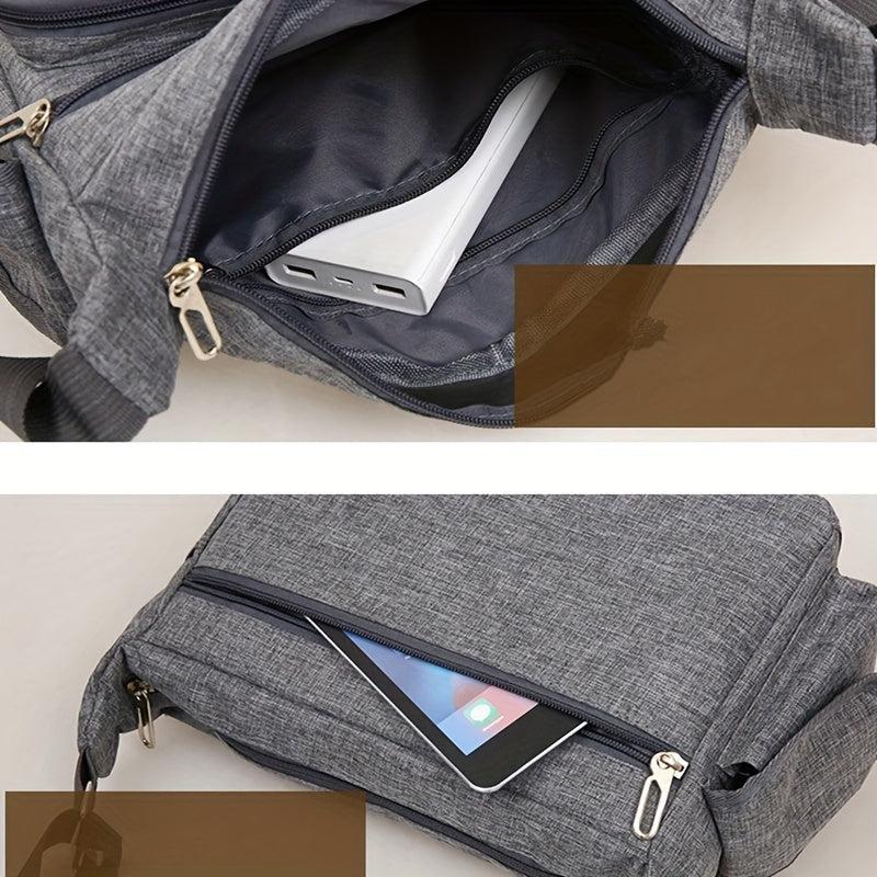 Men's Waterproof Crossbody Bag Canvas Chest Bag Multifunctional Shoulder Bag
