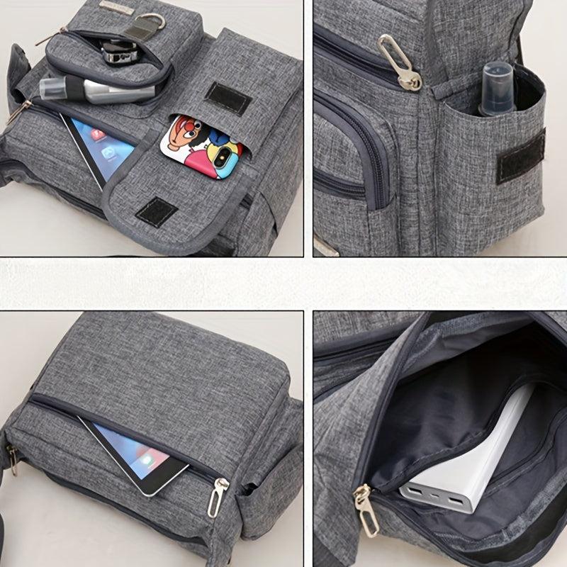 Men's Waterproof Crossbody Bag Canvas Chest Bag Multifunctional Shoulder Bag
