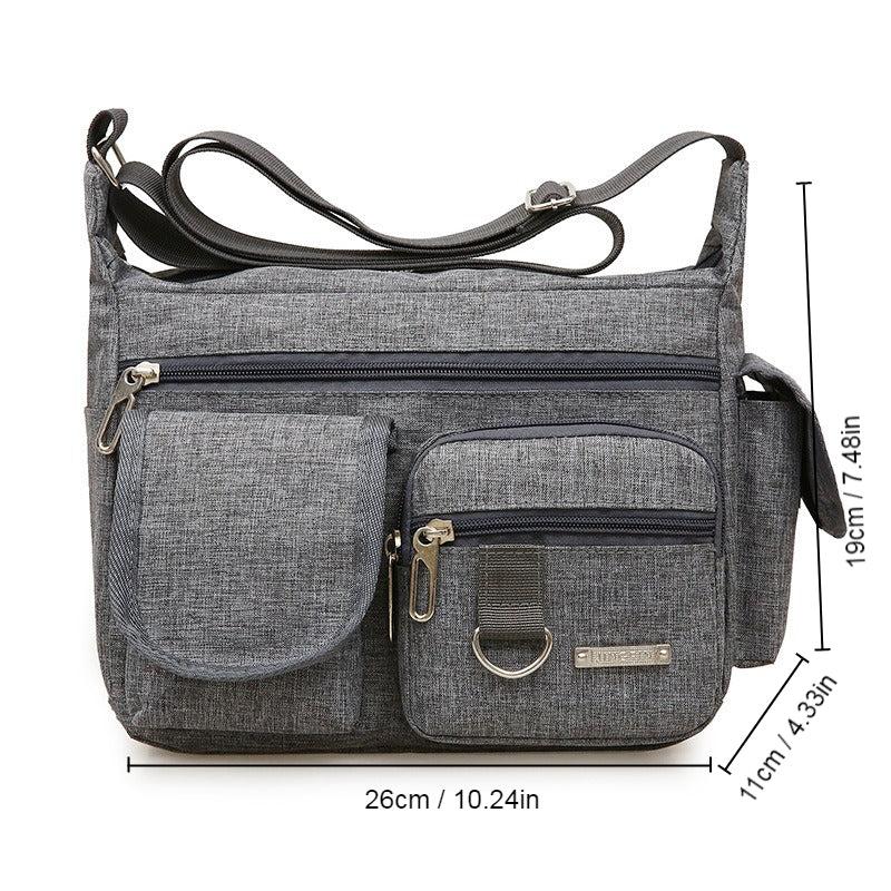 Men's Waterproof Crossbody Bag Canvas Chest Bag Multifunctional Shoulder Bag