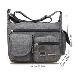 Men's Waterproof Crossbody Bag Canvas Chest Bag Multifunctional Shoulder Bag