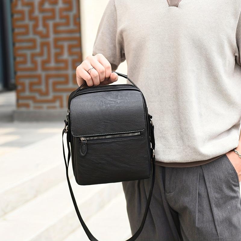 Men's Leather Crossbody Bag Business Bag Handbag