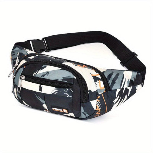 Geometric Pattern Waist Bag Casual Sports Running Storage Bag