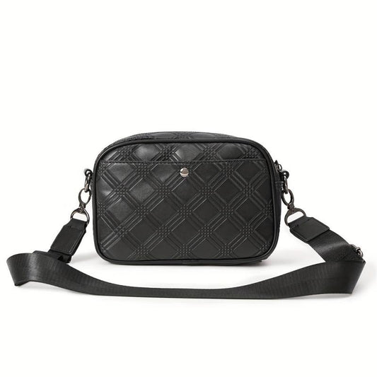 Men's Casual PU Leather Shoulder Bag Square Crossbody Bag