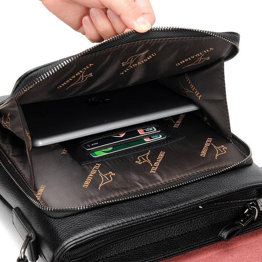 Men's PU Leather Crossbody Bag Large Capacity Casual Shoulder Bag