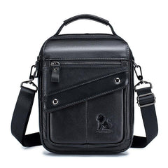 Men's Cow Leather Shoulder Bag Retro Style Large Capacity Messenger