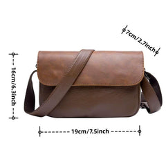 Men's Leather Crossbody Bag Chest Bag Satchel